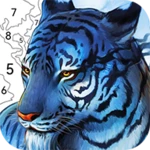 animal paint by number game android application logo